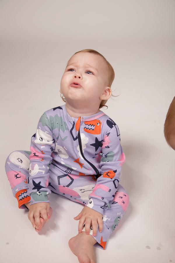 Macacão Bebê Ziper Monster