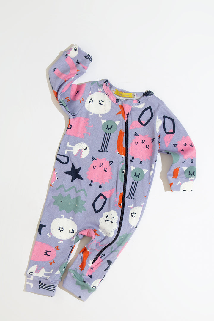 Macacão Bebê Ziper Monster