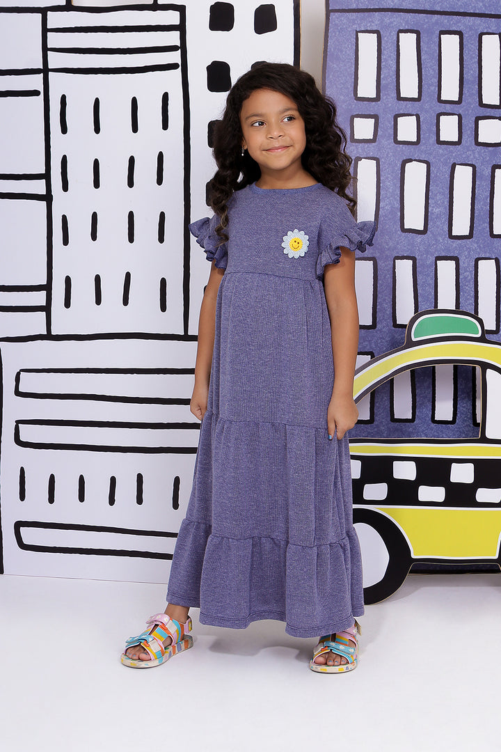 Vestido Infantil Piquet Denim