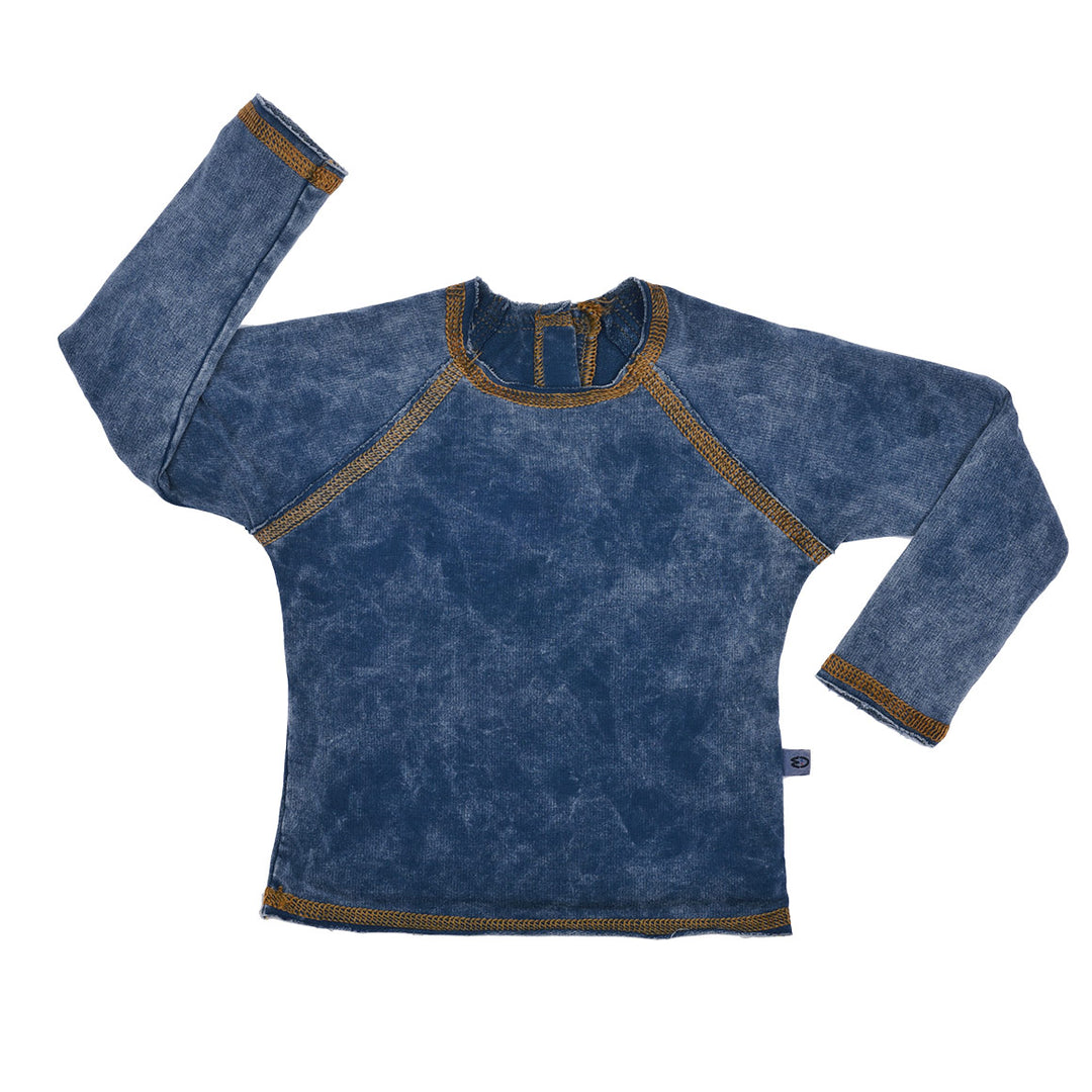 Blusa Bebê Raglan Denim