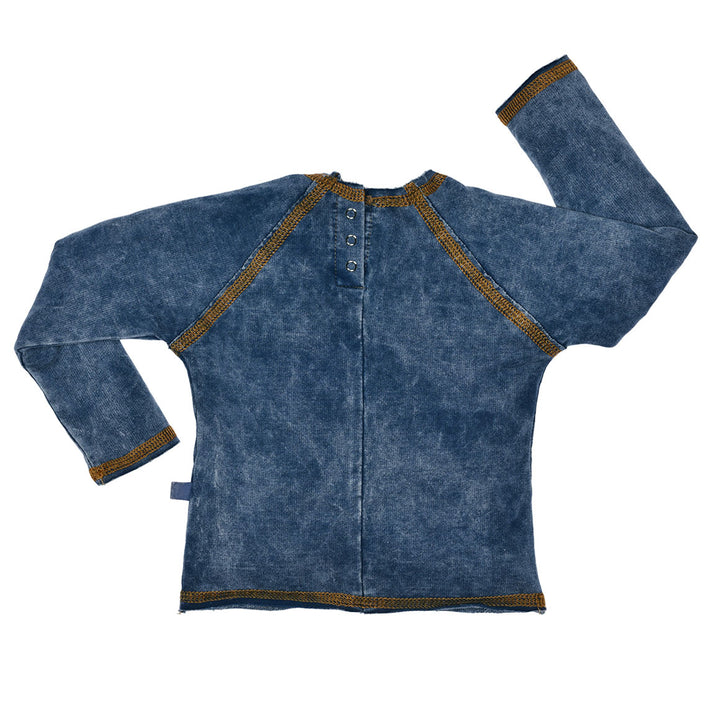 Blusa Bebê Raglan Denim