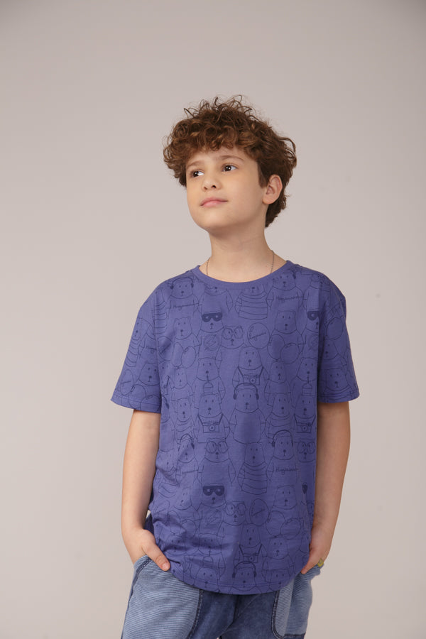 Camiseta Infantil Urso Azul