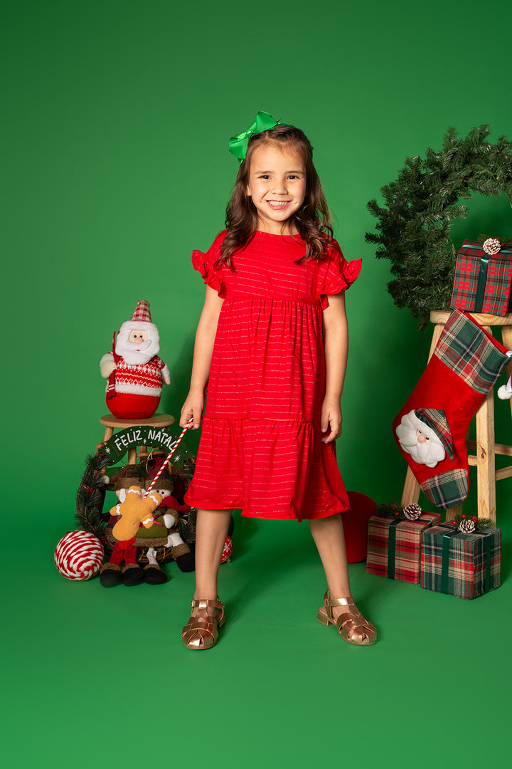 Vestido Infantil Azevinho