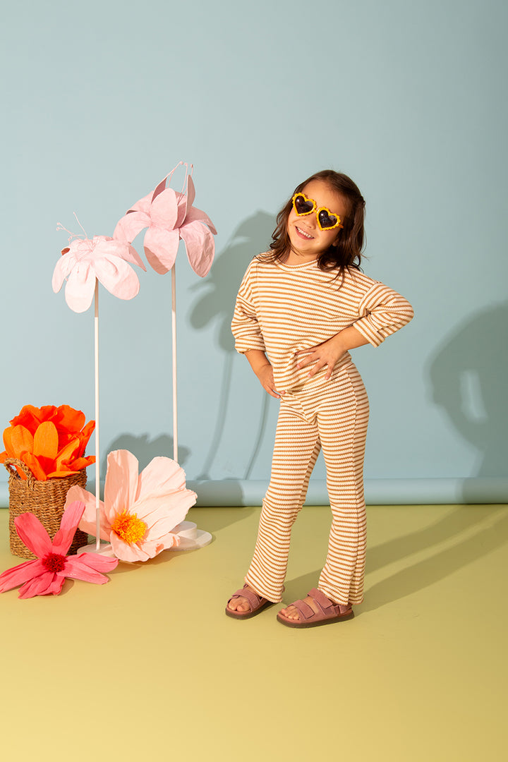 Conjunto Infantil Tricô Caramelo