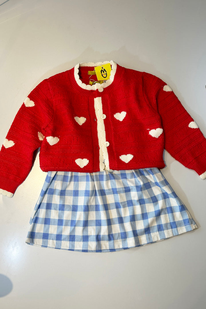 Vestido Infantil Grid Azul