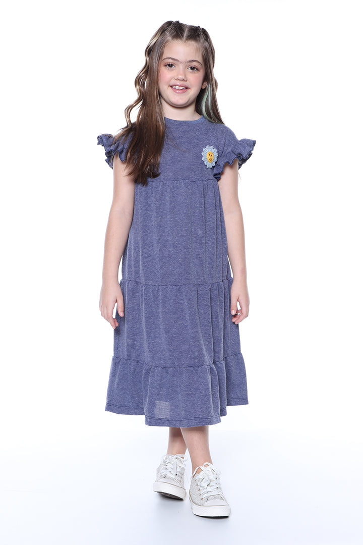 Vestido Infantil Piquet Denim