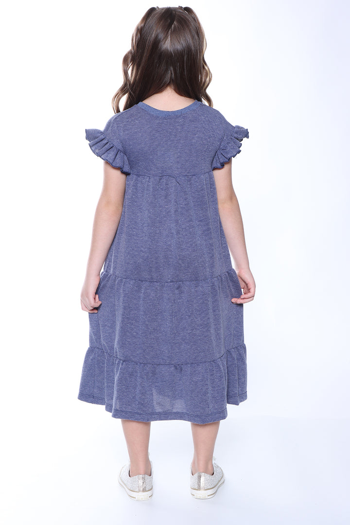 Vestido Infantil Piquet Denim