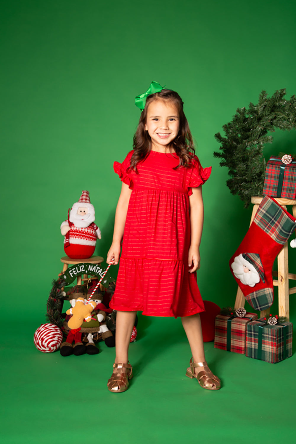 Vestido Infantil Azevinho