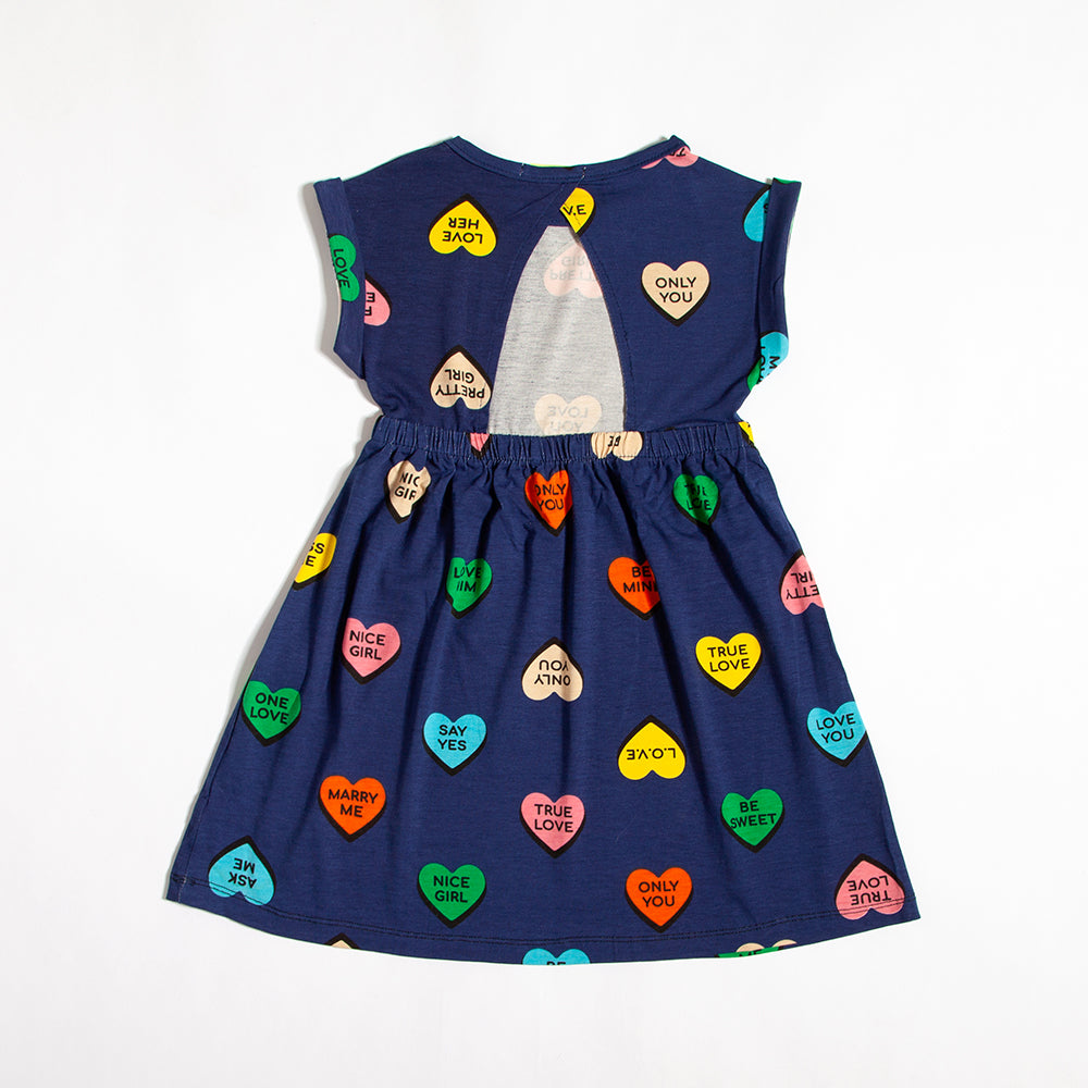 Vestido Infantil Corações Coloridos